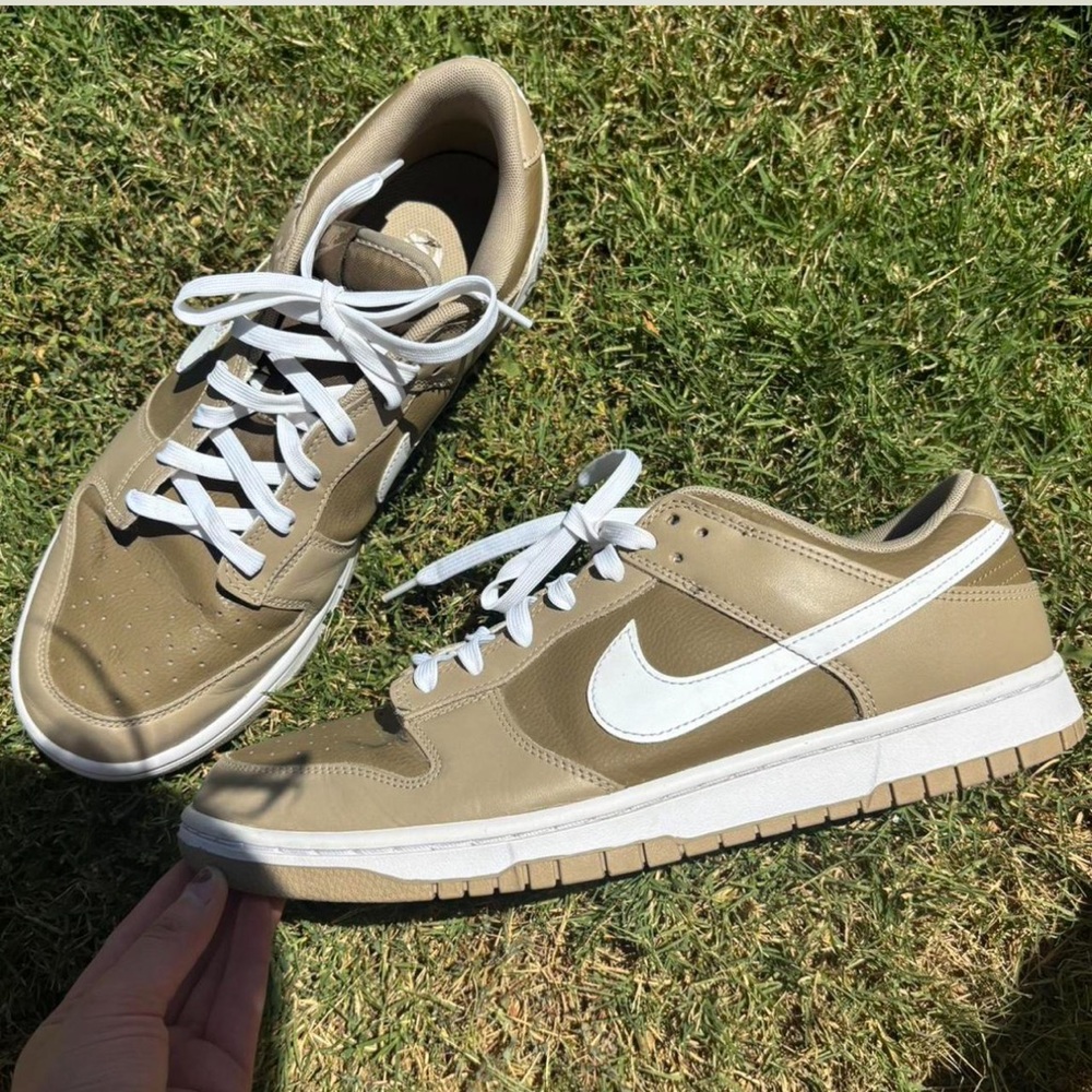 Nike Men's Beige and White Sneakers